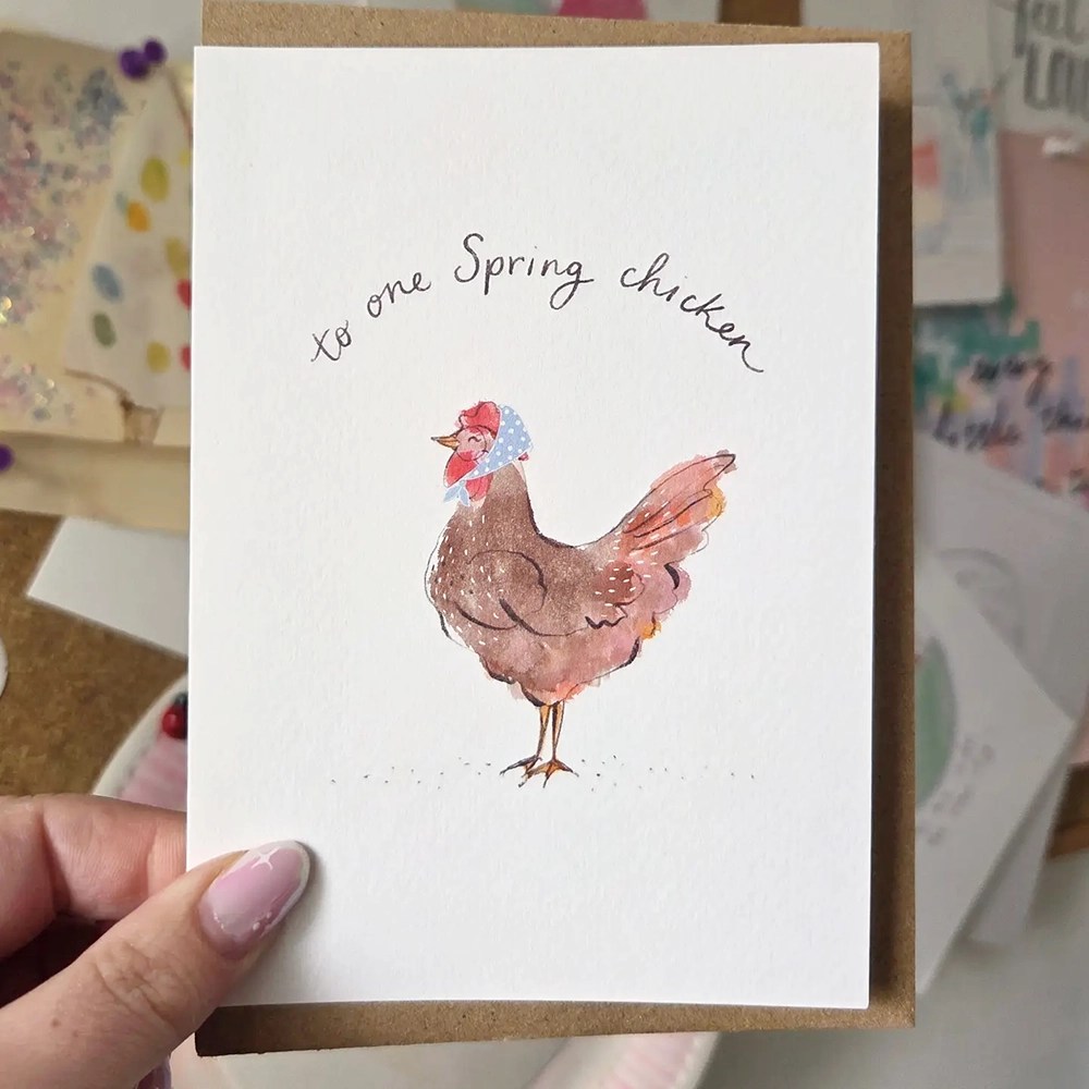 One Spring Chicken! Card Pickled Pom Pom