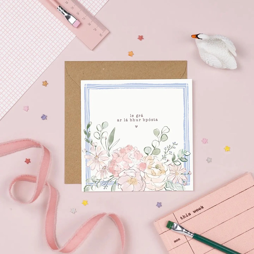 Irish Wedding Day Greeting Card Pickled Pom Pom
