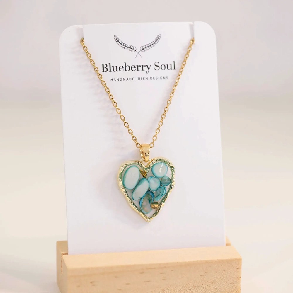Tide and Fern Heart Necklace Blueberry Soul