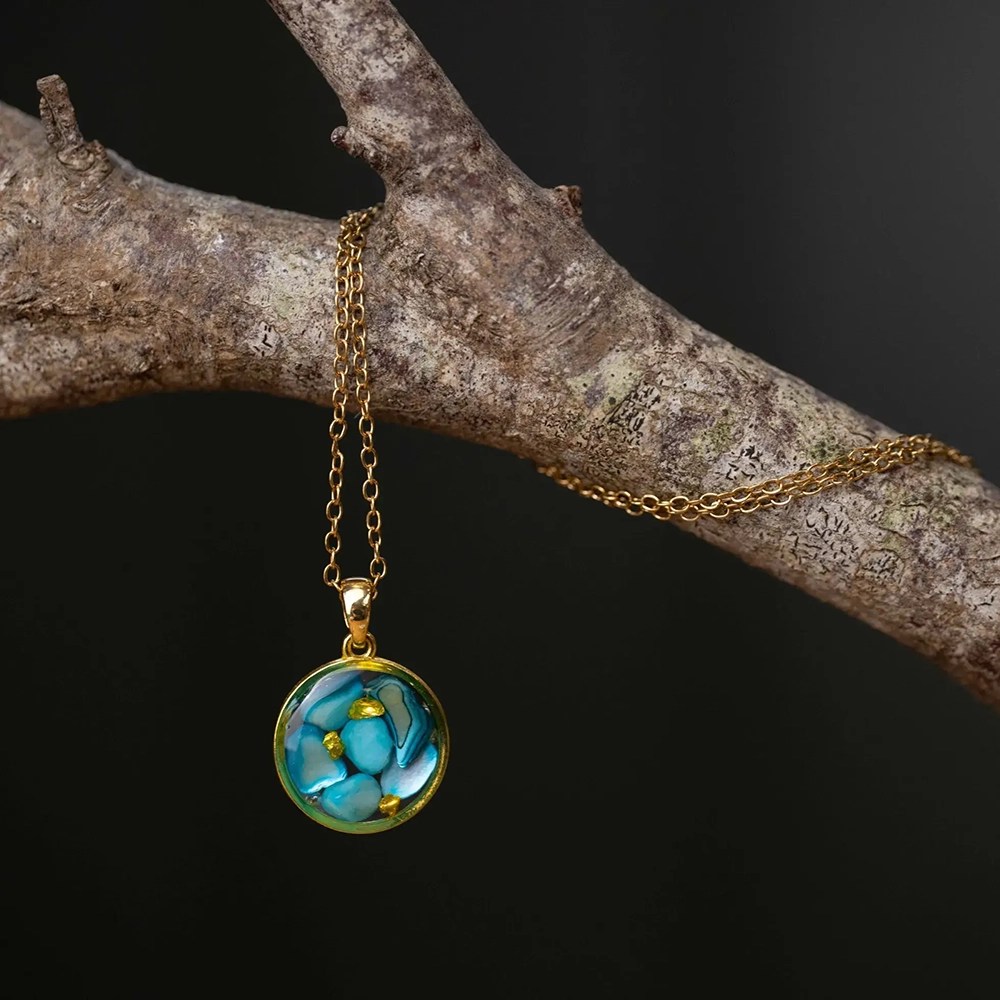 Stone Round Necklace Blueberry Soul