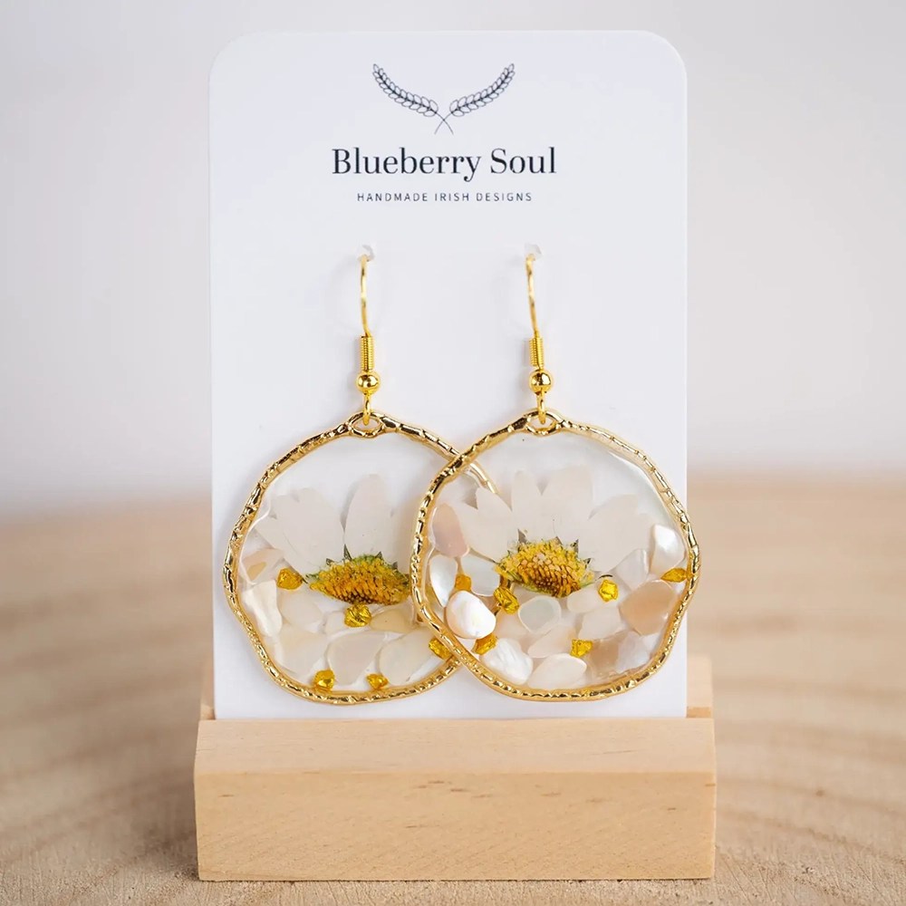 Large Botanical Earrings - Daisy Love