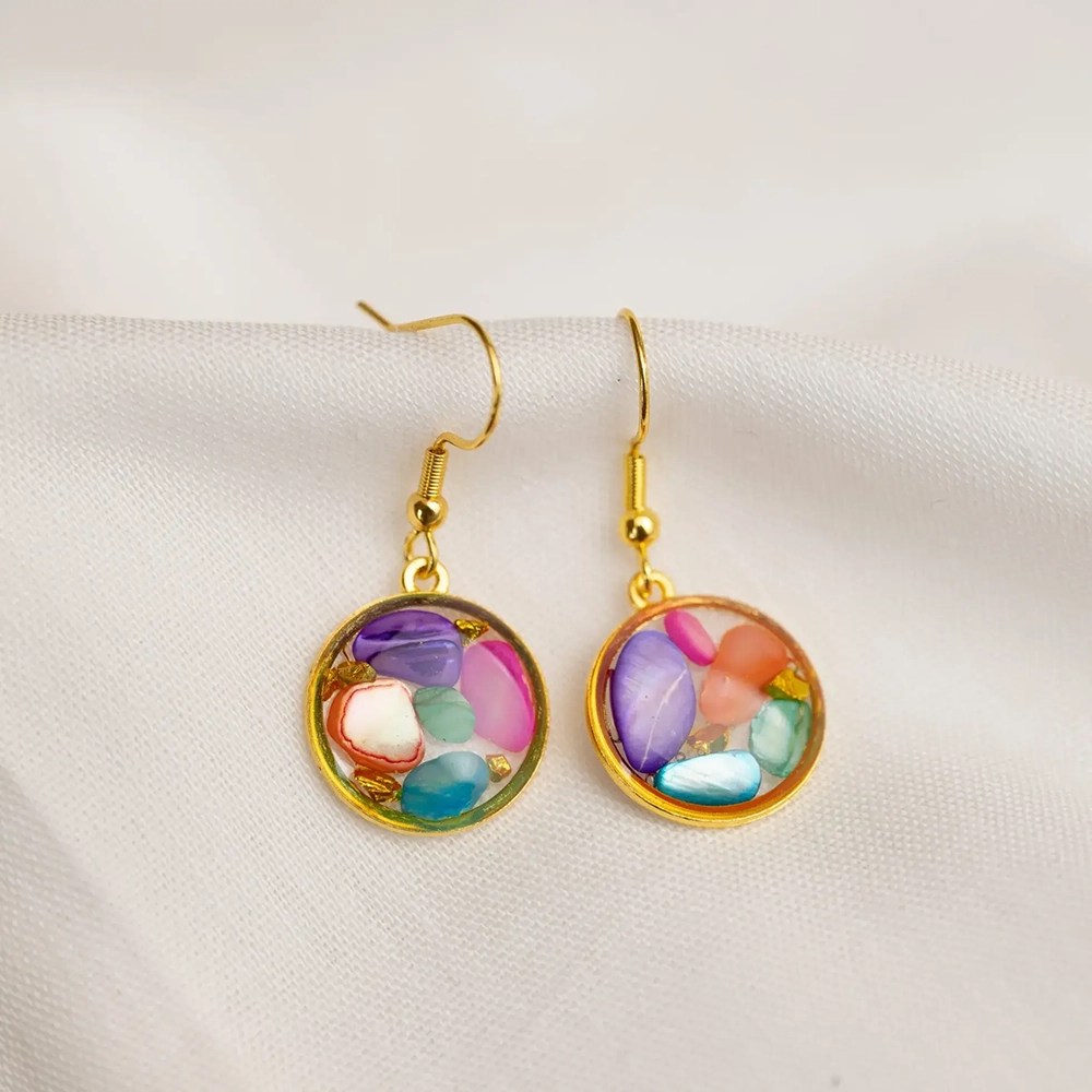 Small Stone Drop Earrings - Whimsical Meadow
