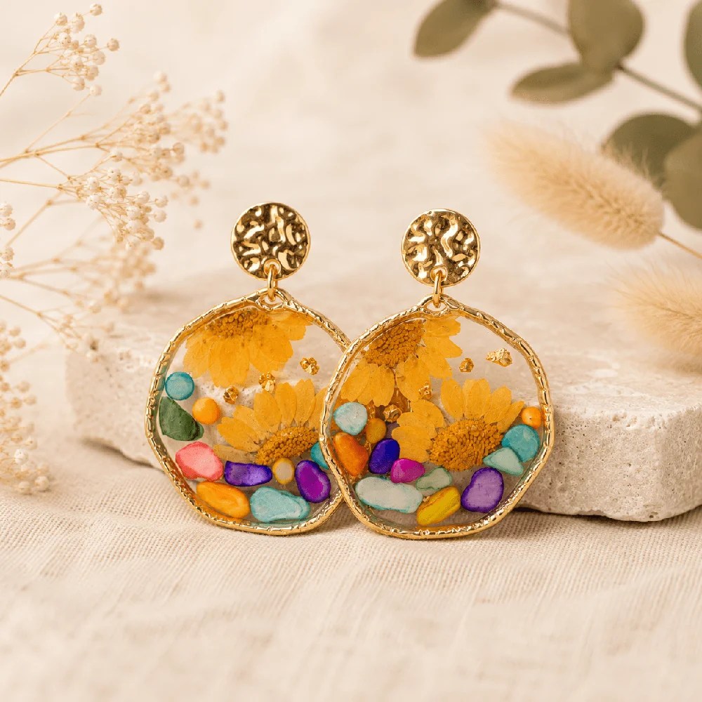 Large Botanical Earrings - Whimsical Meadow
