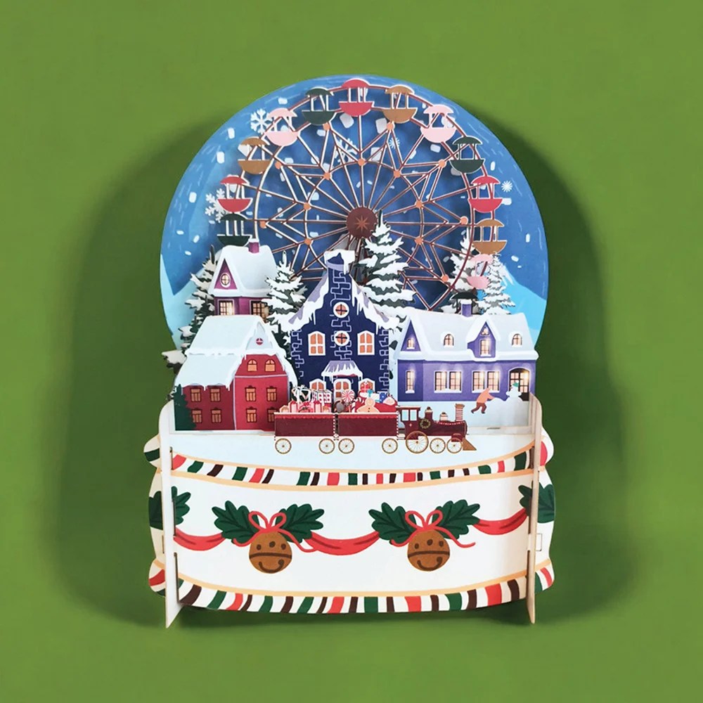 Miniature World 3D Pop-Up Christmas Card Alljoy Design