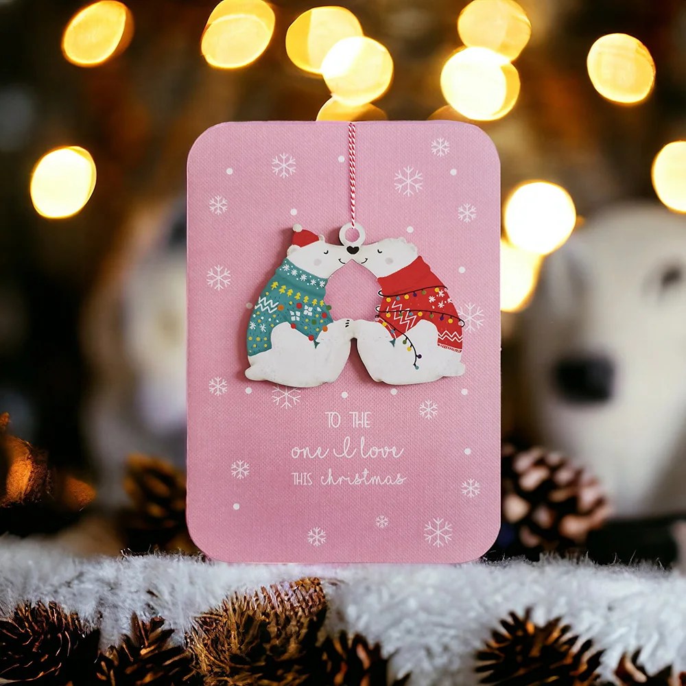 Wooden Ornament Christmas Card Alljoy Design