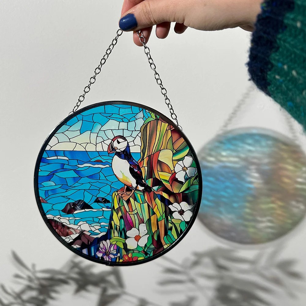 Stained Glass Suncatcher - Puffin