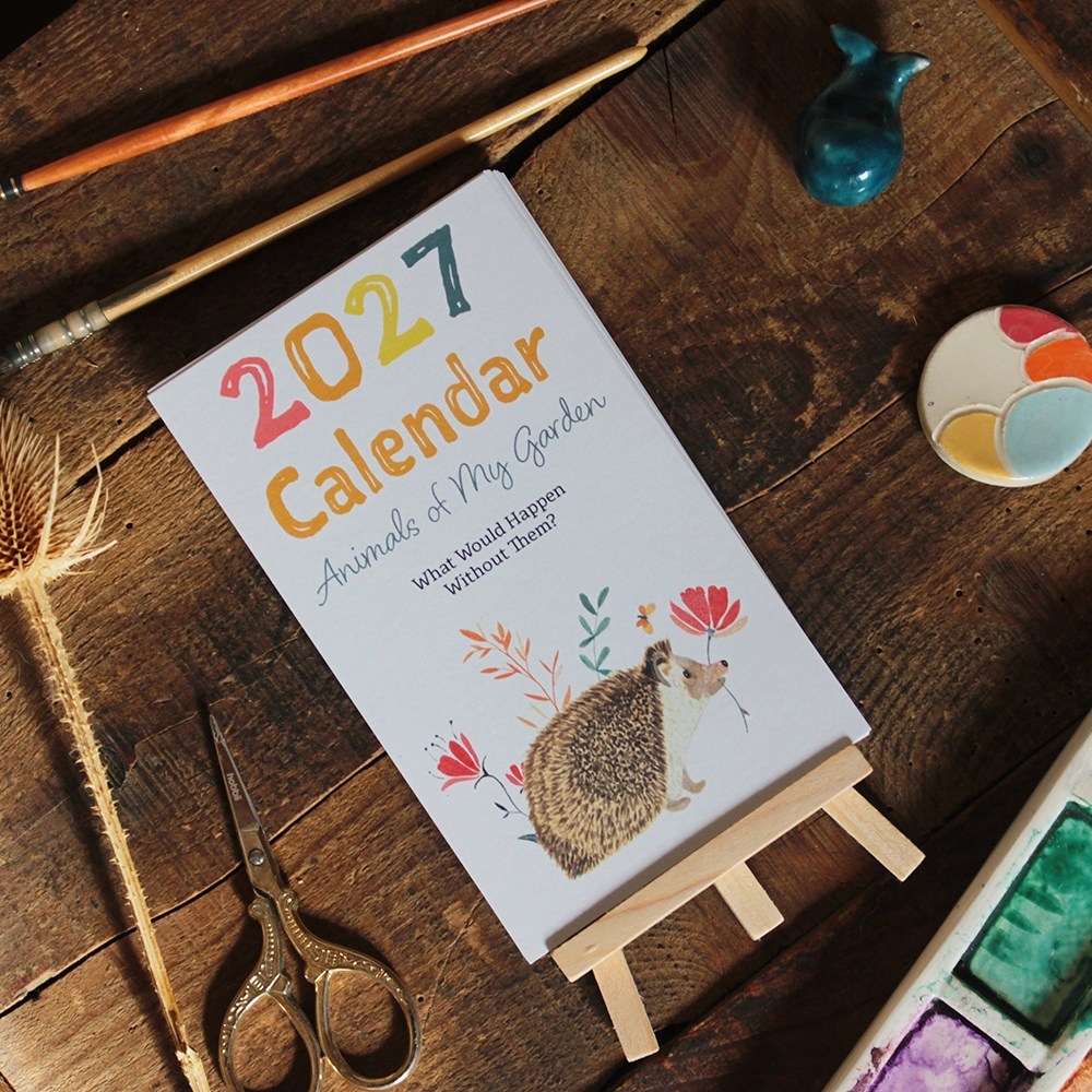 2027 Desk Calendar – Garden Animals Tiny Studio