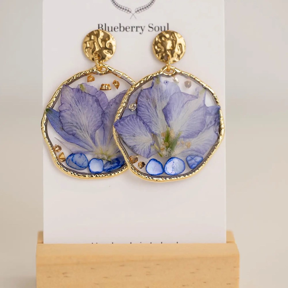 Large Botanical Earrings - Amethyst Bloom