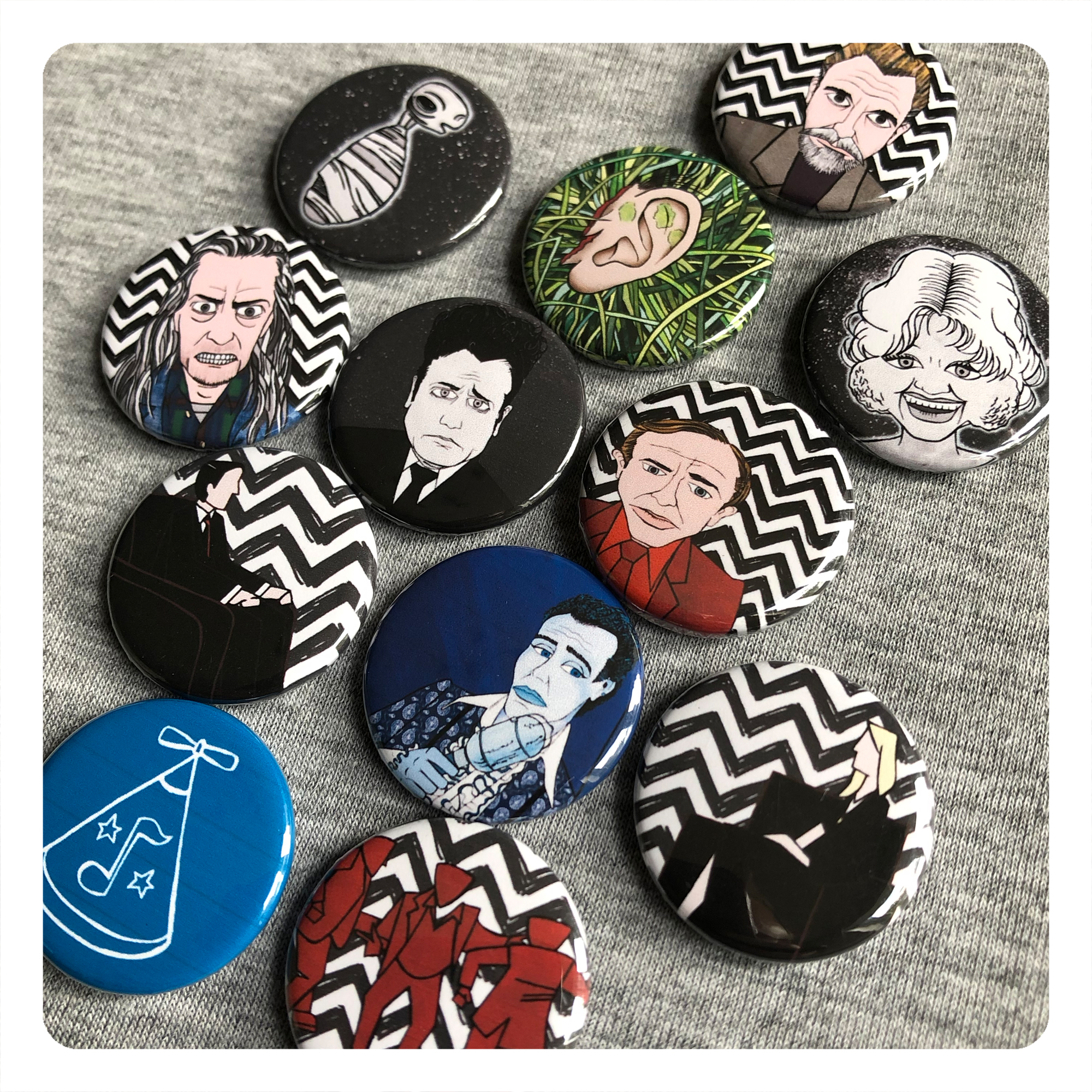 in dreams - david lynch badges by chris cowdrill