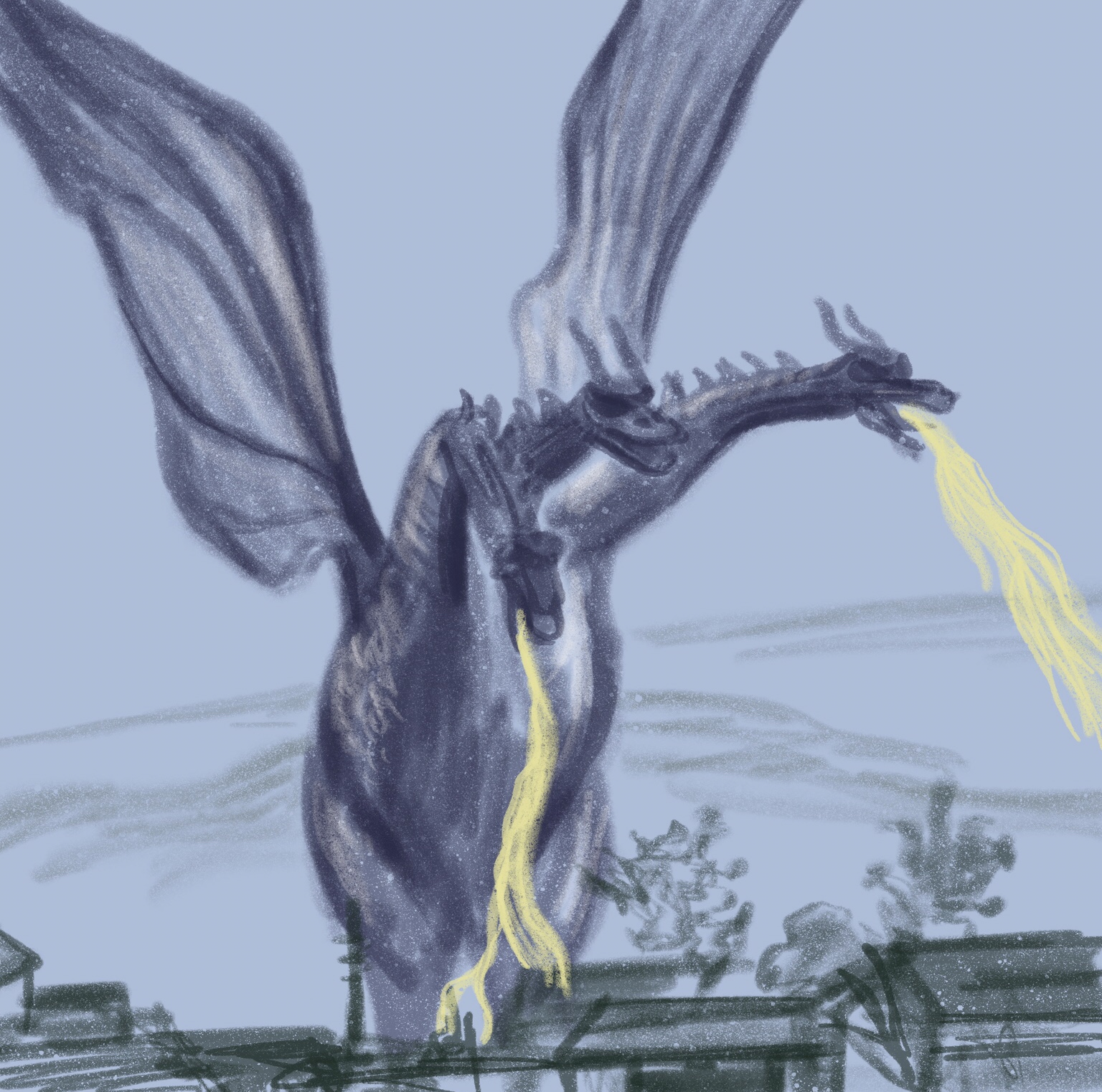 king ghidorah sketch by chris cowdrill