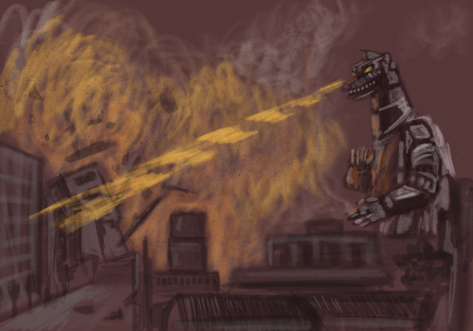 terror of mechagodzilla sketch by chris cowdrill