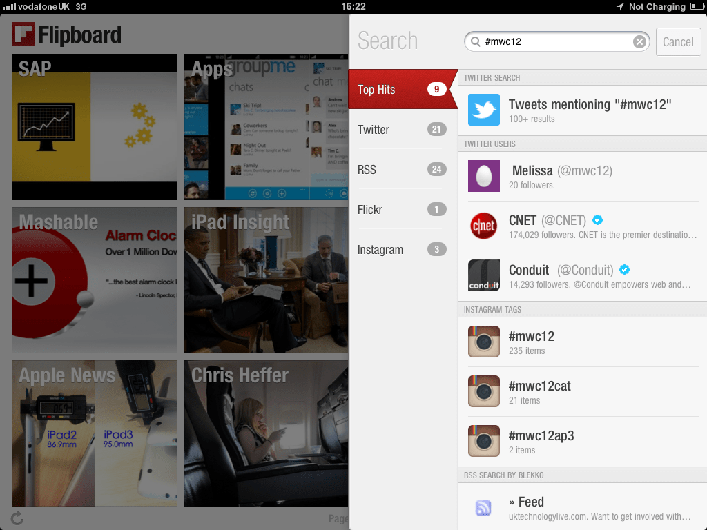 Flipboard search for #mwc12