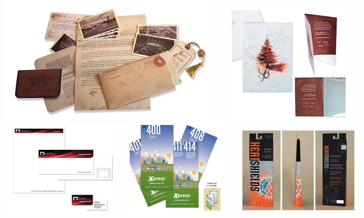 Various collateral pieces including Cornerstone Church of Knoxville, KAT, Heatshields and Memphis MPO.