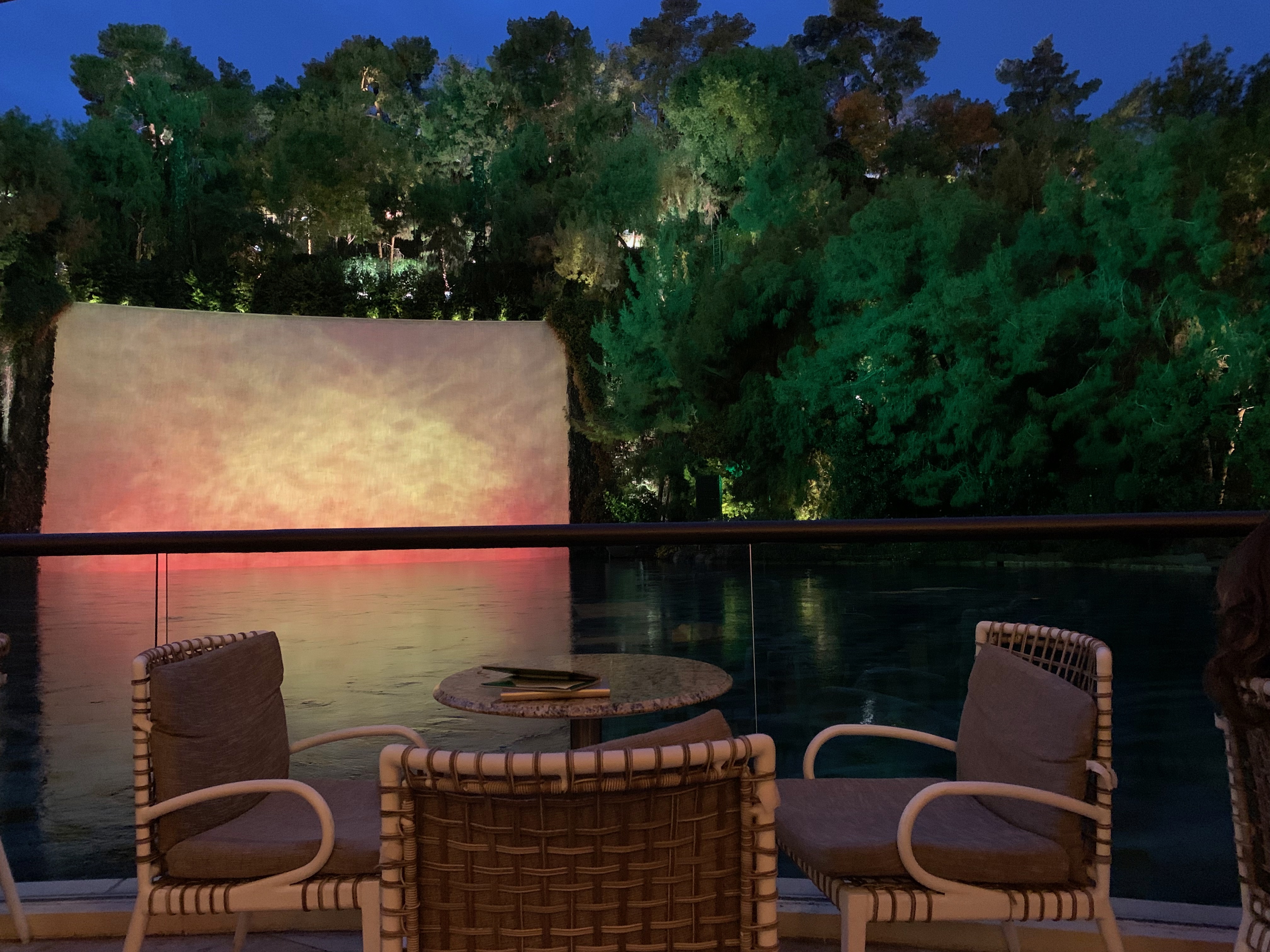 A patio bar at the Wynn