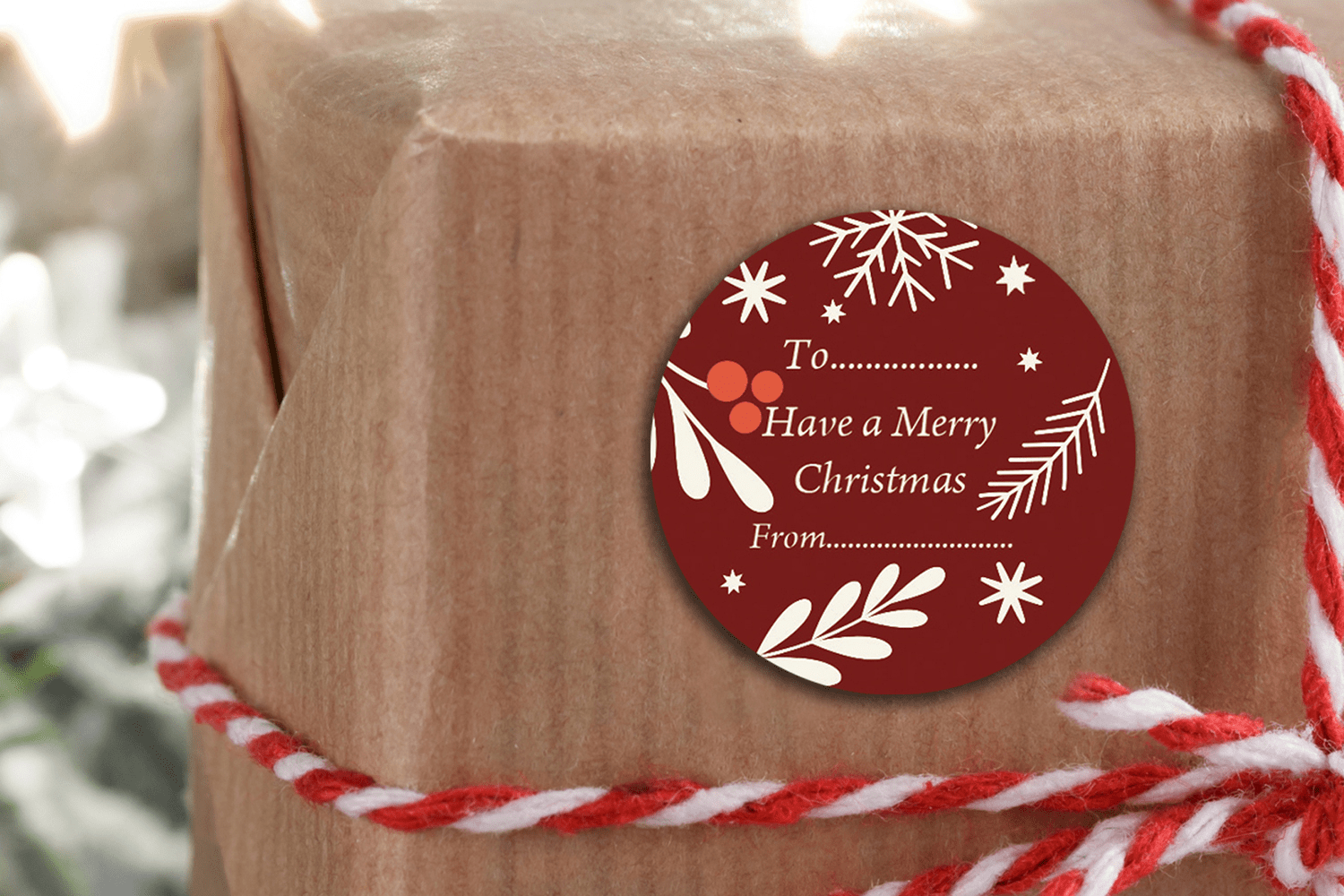 Custom printed Christmas wrapping paper stickers for gifts and packaging