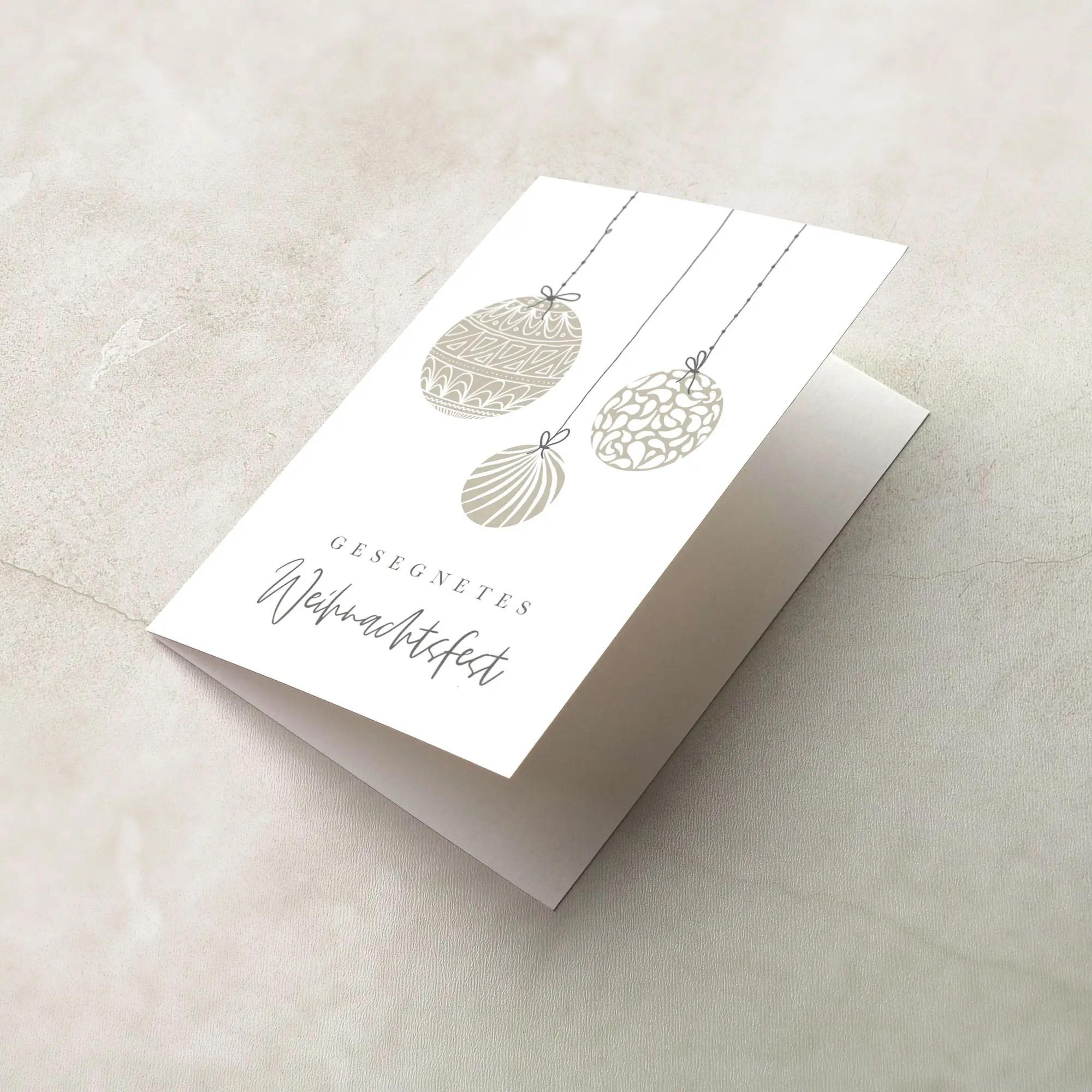 Second Ave Weihnachtskarte Für Schwester & Schwager – Goldkugel Design, Premium-Leinenkarton