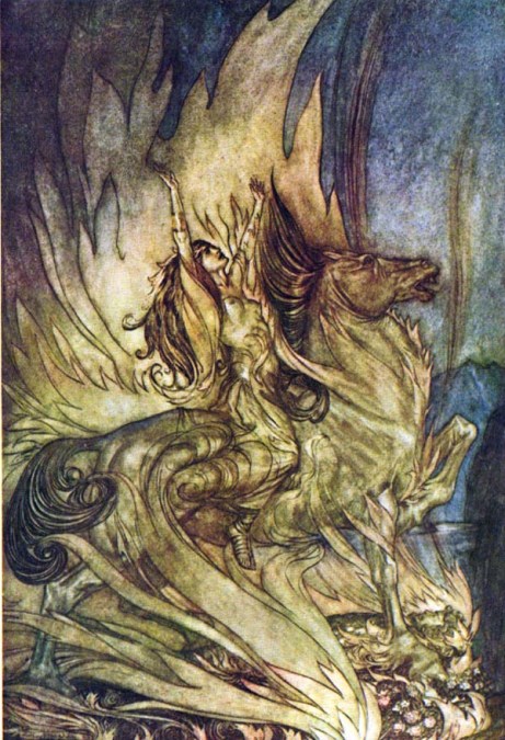 Arthur Rackham: Brünnhilde’s Immolation Immolation