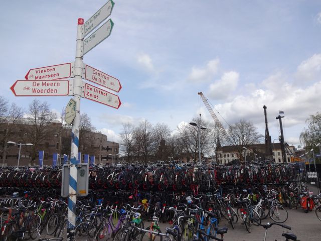 The bike racks at the centraal station