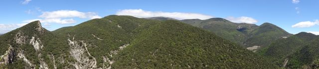Panoramic of the mountains behind La Chappelle