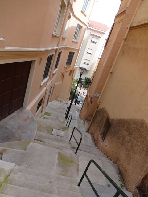 Hills of Monaco provide many staircases like this