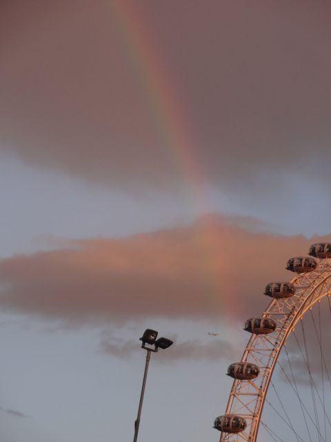 Rainbow next to the London Eye