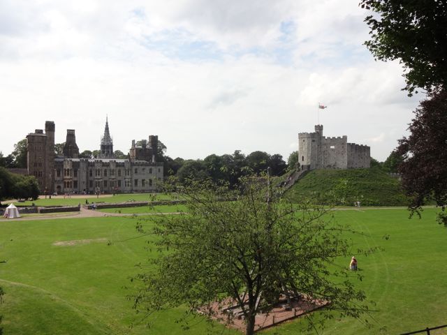 The interior grounds of the Cardiff Castle