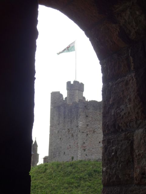 View of the Norman Keep from the walls of the Cardiff Castle