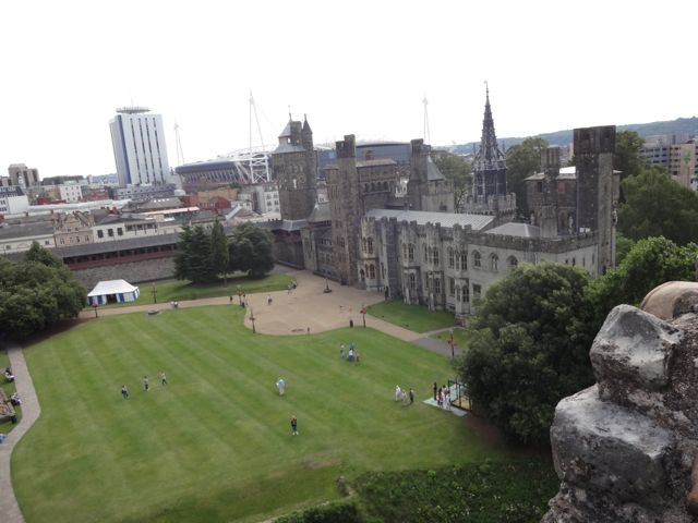 The interior of the Cardiff Castle from above
