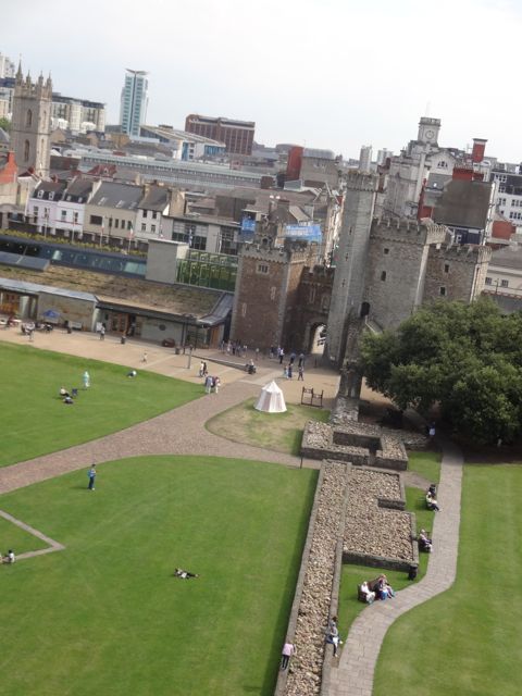 Cardiff central behind the Cardiff Castle