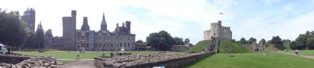 Panoramic of the interior of Cardiff Castle