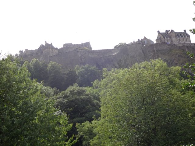 View of the Edinburgh Castle from the Princes Street Gardens
