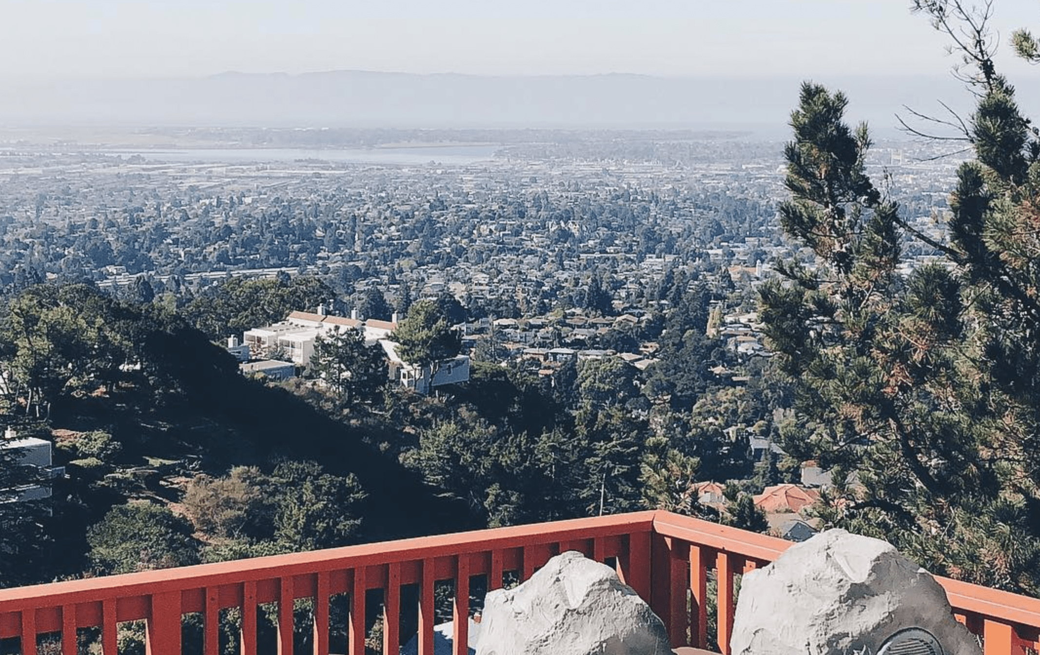 Enjoying the view of Oakland while in deep thoughts