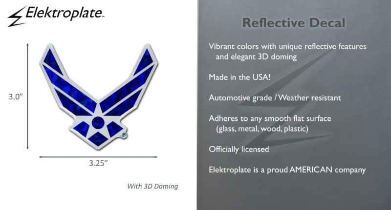 Buy Air Force Reflective Decal Rectangular Seal Flagline - High Resolution Colorful Patterns for Desktop