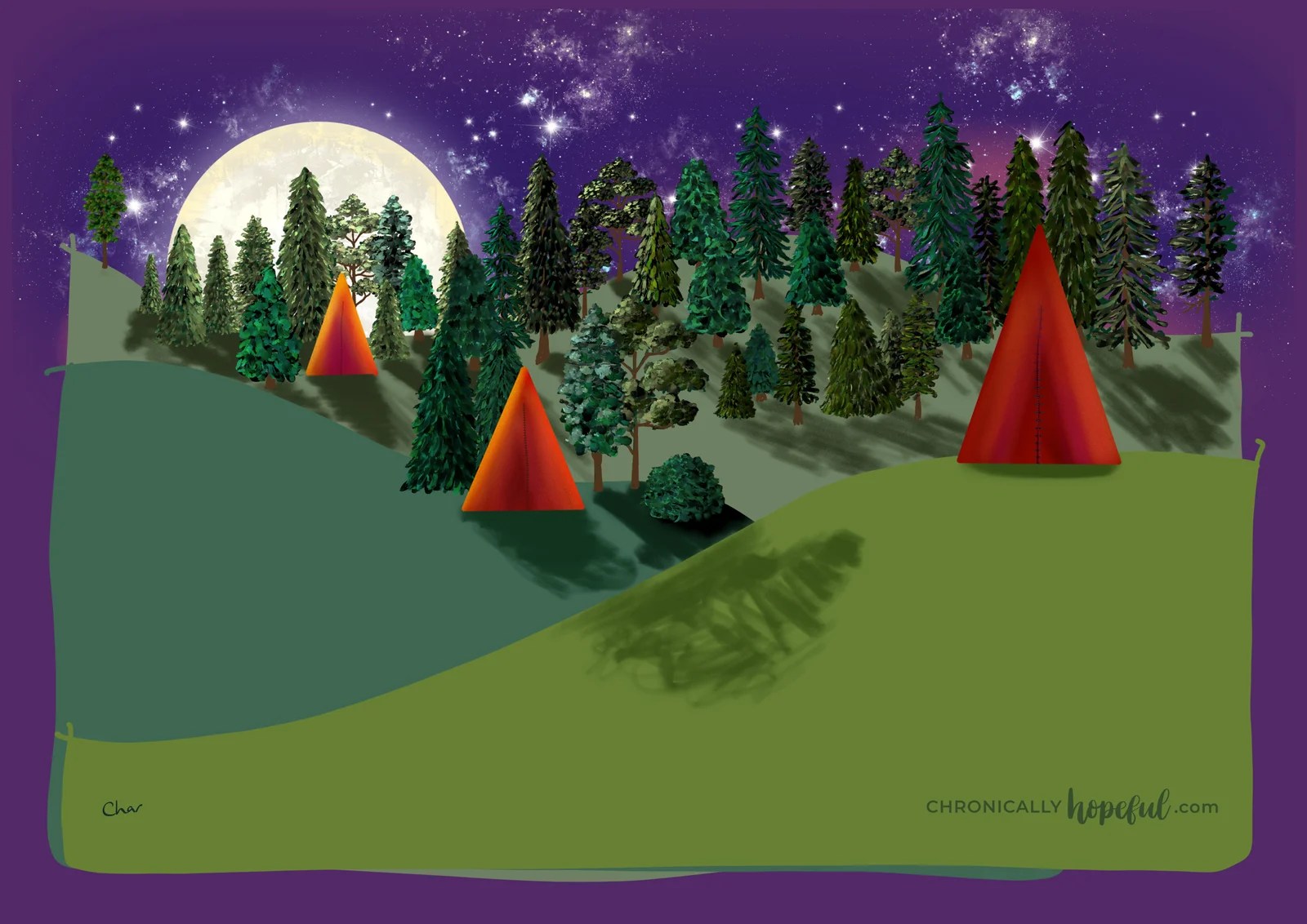 CH52art Camping, Digital painting