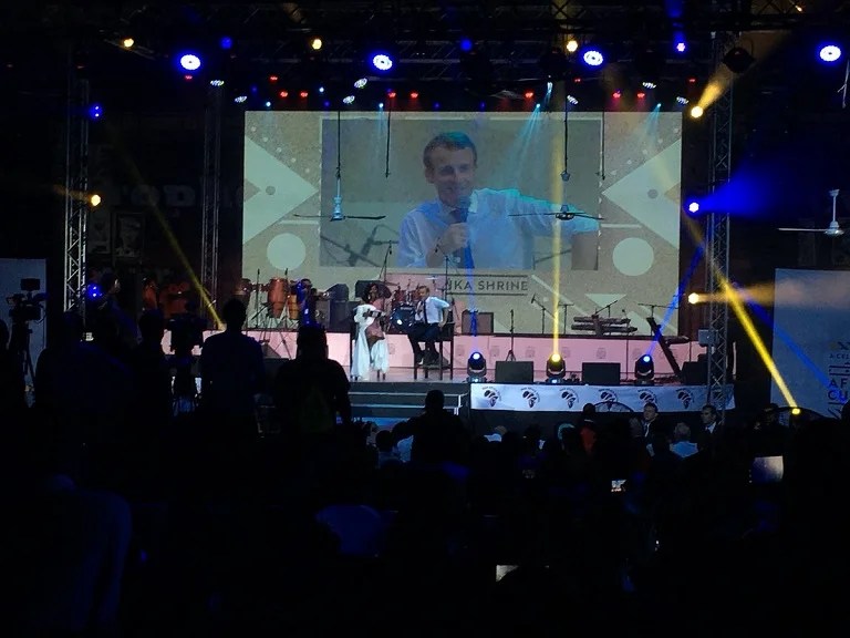Image result for Macron in afrika shrine
