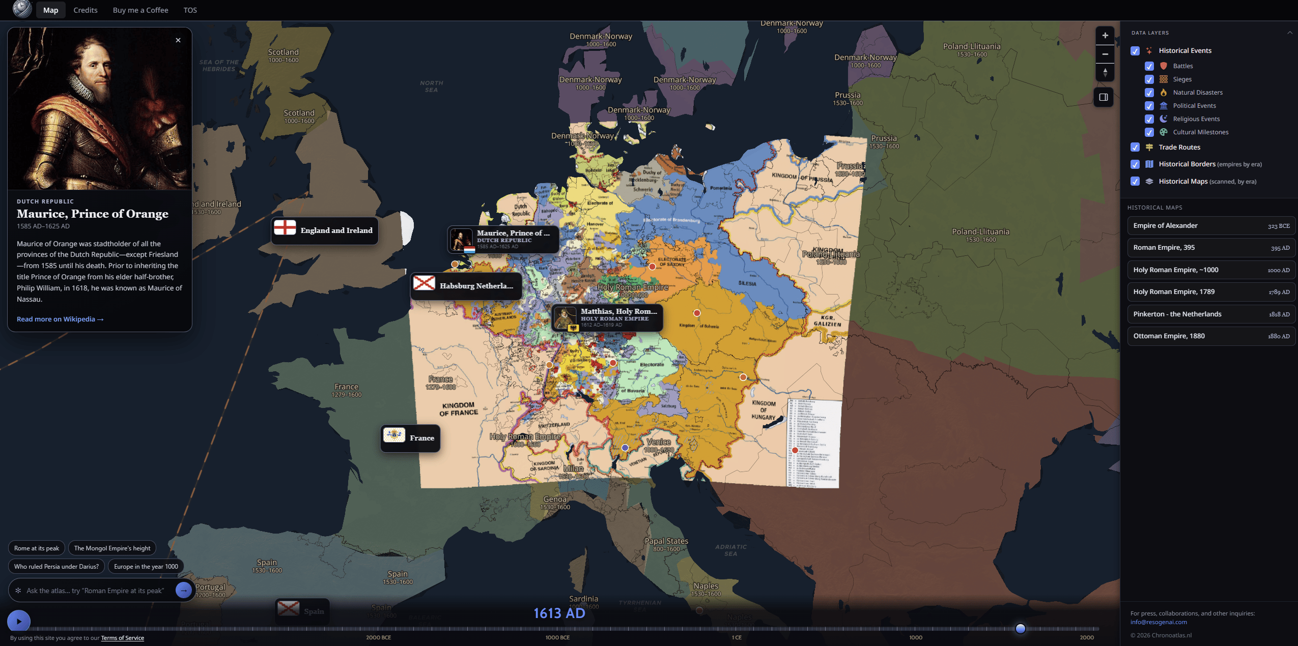 ChronoAtlas Interactive History Map 