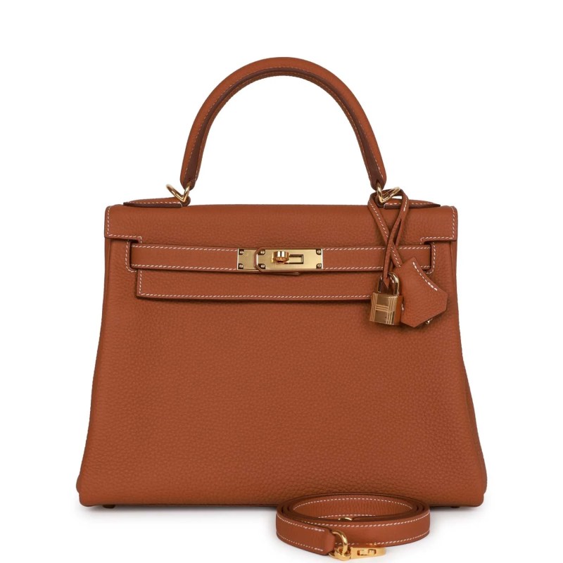 Pre-owned Her Kelly Retourne 28 Gold Togo Gold Hardware Pre-owned Her Kelly Retourne 28 Gold Togo Gold Hardware