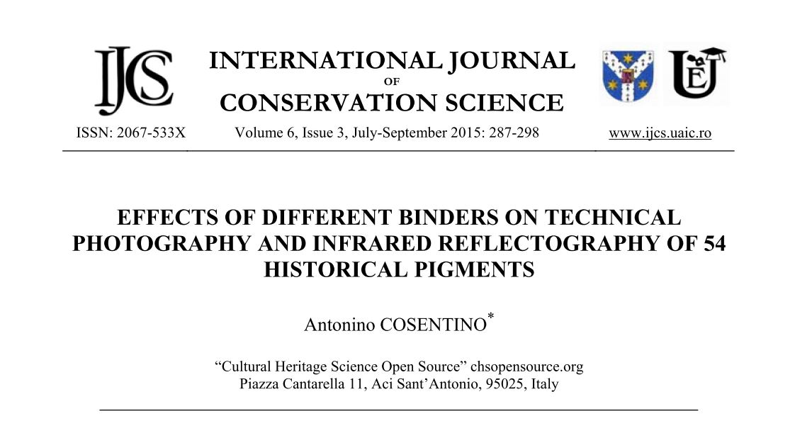 Effects of Different Binders on Technical Photography and Infrared