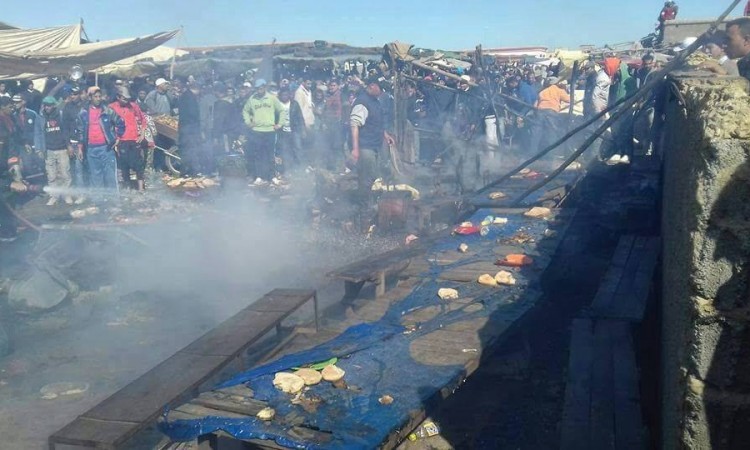 حريق مهول بقرية للصيد بالداخلة يخلف خسائر بشرية ومادية!