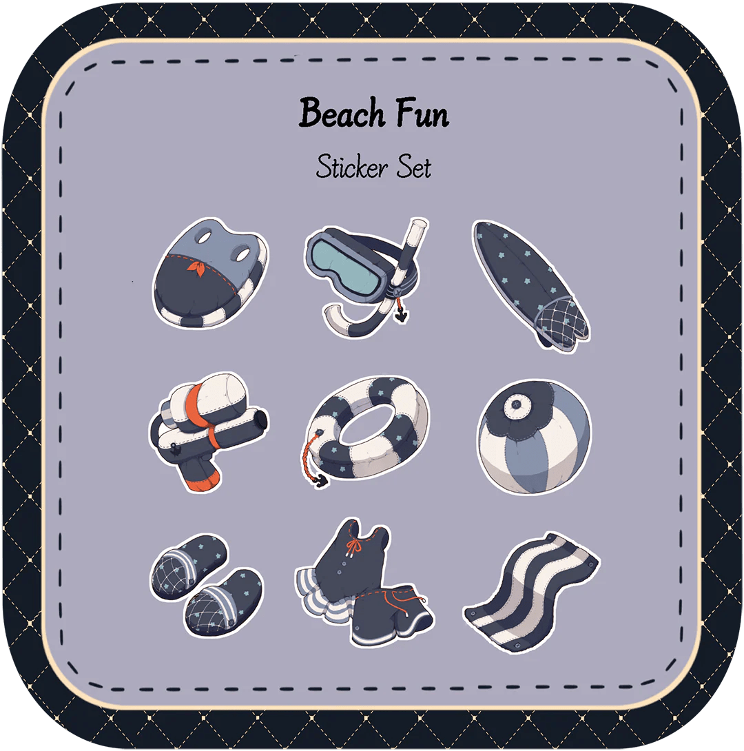 Beach Fun Sticker Set Chub My