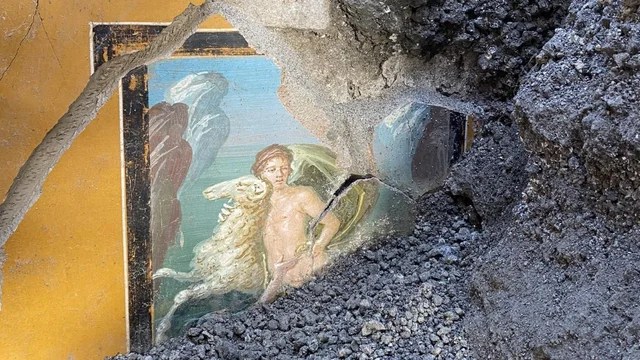 Descubren en Pompeya obras de 2 mil años de antigüedad que retratan el mito de Hele y Frixo