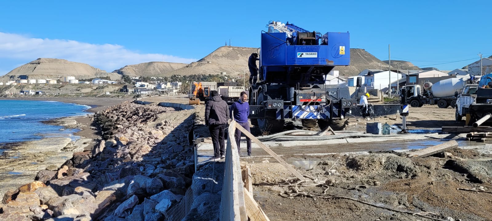 Protección costera en Comodoro: avanza el muro de contención en Camino Ara San Juan de Km3