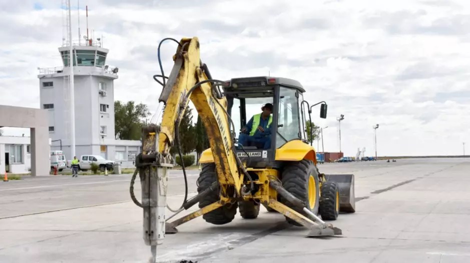 Trelew: avanzan con obras en la plataforma del Aeropuerto
