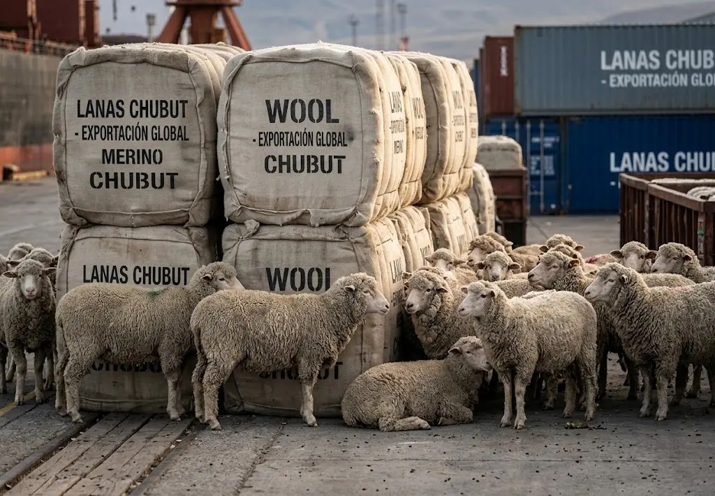 Las exportaciones de lana aumentaron un 28% interanual y 66% en valor: Chubut lidera las ventas