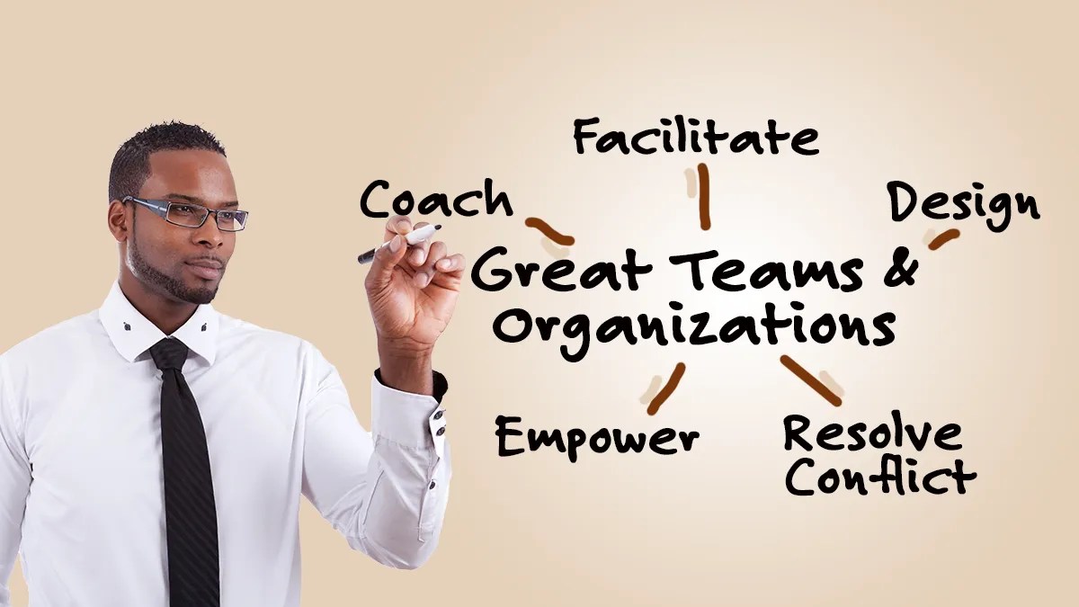 A gentleman with a marker writing out the different aspects of organization development.