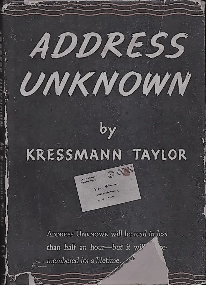 Book Review: Address Unknown by Kressman Taylor