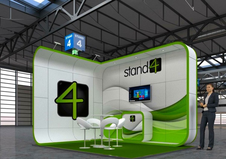 Custom exhibition stand design and build in Riyadh by Cedrus International showcasing modern architecture and branding