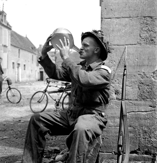 WWII Solider drinking cider