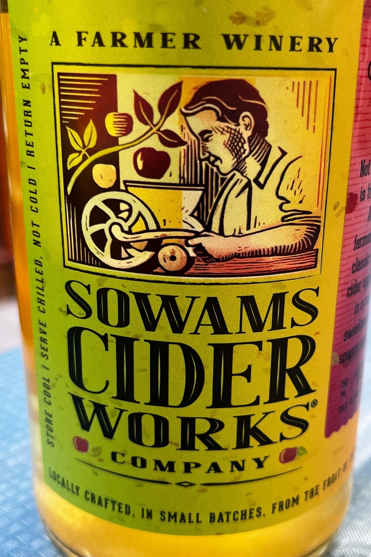 Sowams Cider Works bottle label, Warren, Rhode Island