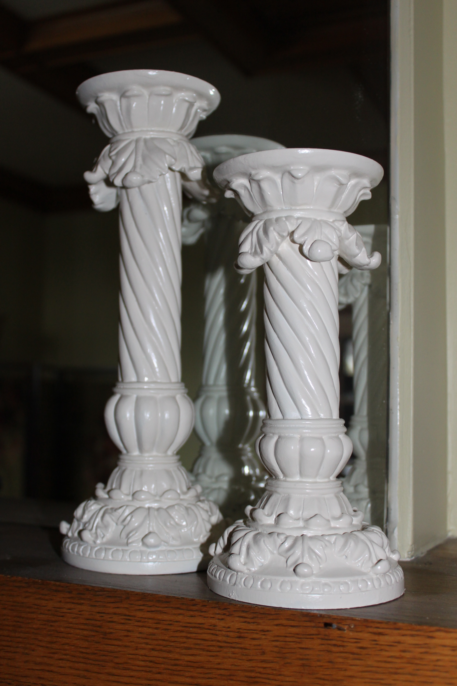 Spray painted candle holders